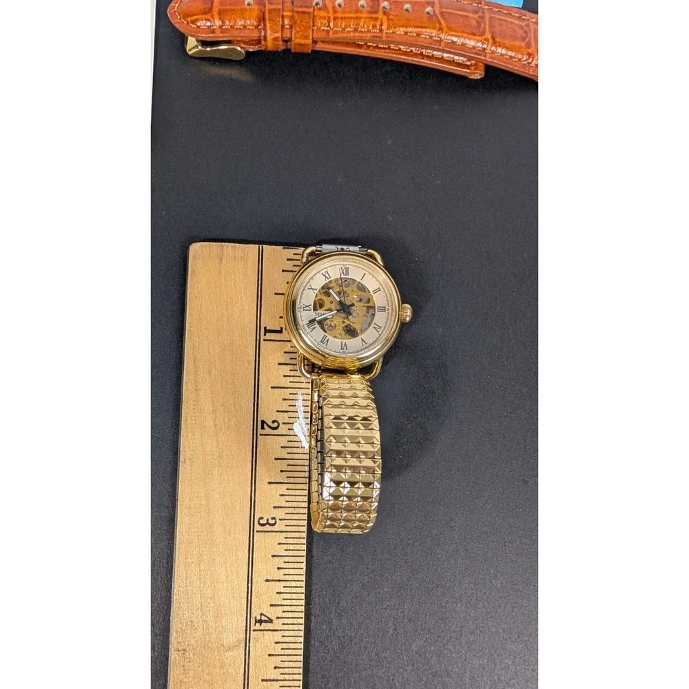 Stauer 1779 Skeleton Ladies Watch - Manual Wind - Model 14894 - 2 Bands